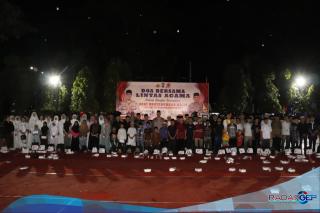 Di Bawah Rintik Hujan, Polres Langkat Gelar Doa Bersama Lintas Agama